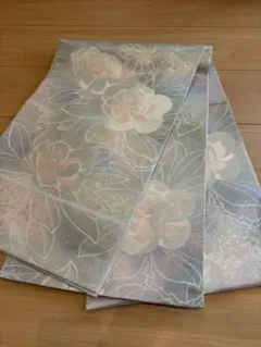 KB様 袋帯　正絹　花模様　グラデーション　ピンク　美品