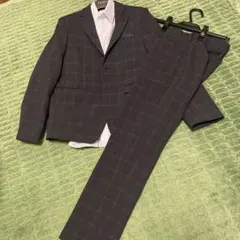 気まぐれ値下げ⭐︎ダークグレー チェック柄スーツ⭐︎160⭐︎卒業式