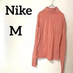 Nike 【M】Dri-Fit ピンク　ハイネック長袖カットソー　ナイキ　ドライ