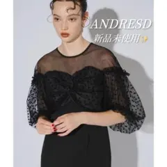 ANDRESD フロッキードットワンピース パーティードレス オケージョンドレス