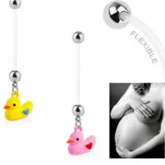 バイオフレックス素材❤︎ピアス❤︎アヒルさんイエロー