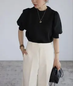 Bonjour Sagan パフスリーブニットトップス