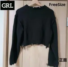 グレイル♡黒クロップドニットセーター