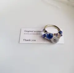 *かすみそう×bullion*blue ワイヤー フリーリング