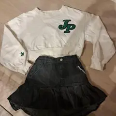 ANAPGirlクロップドスウェット＆デニムスカートセット　140くらい
