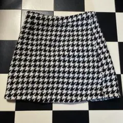 千鳥柄　台形　ミニスカート