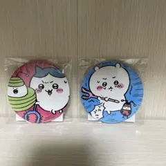 討伐棒を持った特大ぬいぐるみ ちいかわ ハチワレ特典 缶バッジ