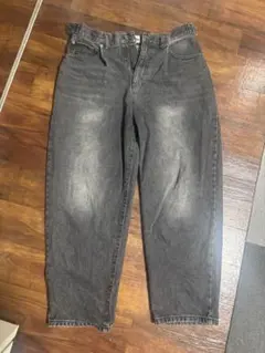 【9090】 ブラックバギーデニム M メンズ レディース