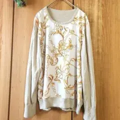 ♦【Donnez-Moi ・ドネモア】スカーフ柄 長袖 カットソー 大人綺麗