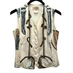 希少 HERMES ブーツ柄シルクベストのサムネイル