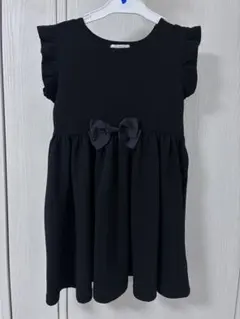 ブラック フリル袖 ワンピース 130