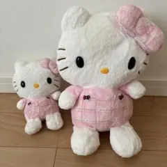 Hello Kitty ぬいぐるみ 2点セット ピンクチェック