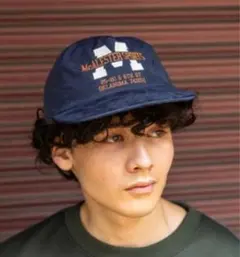 BIG刺繍切り替えキャップ niko and ... ネイビー