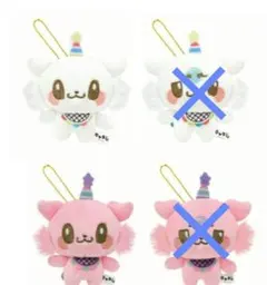 新品未使用　いっかきゅじゅう　ぬいぐるみマスコット BC 白 ピンク2種