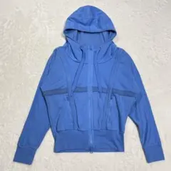 アディダスバイステラマッカートニー　パーカー フーディー ブルー Mジップアップ