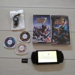 超美品★psp3000本体★黒4★新品バッテリー、ゲーム、メモリー、新品充電器付