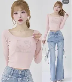 新品タグ付き】Hello Darich コンパクトロングTシャツ pink - メルカリ