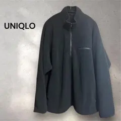 UNIQLO ブラック フリースジャケット ユニクロ XL ハーフジップ 黒