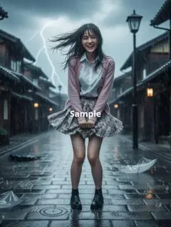 【現品限り！】【2枚セット】【AI作成写真L判サイズ】理想の彼女 雨風雷