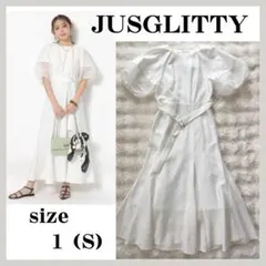 JUSGLITTYプチハートボウタイブラウスとプチハートエスカルゴスカート