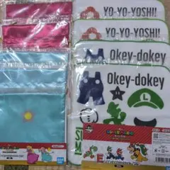 スーパーマリオ E賞 巾着/タオルコレクション 4種✕2