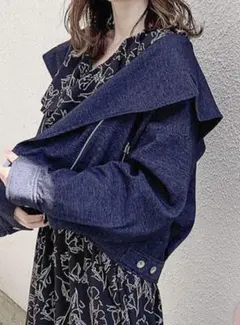 ビッグカラーライダースジャケット