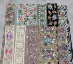 インド刺繍リボン　50cm×10本　5ｍ　まとめセット