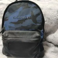 COACHコーチ迷彩リュックナイロンレザーカモフラ大容量