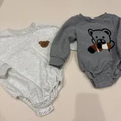 くま 長袖ロンパース