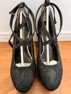 Newlyme 黒 レース 高ヒールパンプスのサムネイル