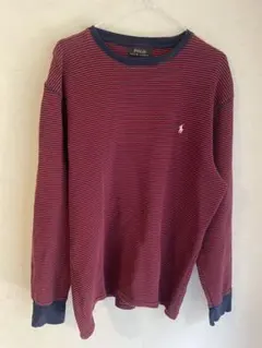 polo ralph Lauren ボーダー　サーマル　レッド