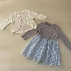 女児90センチワンピース　カーディガンセット