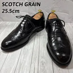 SCOTCH GRAIN ウイングチップ メダリオン ブラック 25.5cm