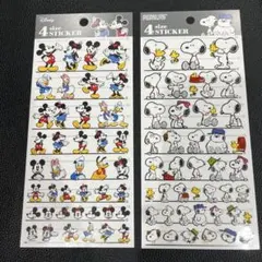 4サイズステッカー　ミッキーマウス　スヌーピー　カミオジャパン
