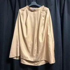 サテン フレアスカート きつね色