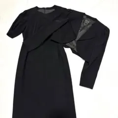 美品 ブラックドレスとジャケットセット 礼服 フォーマル ７号 レディース