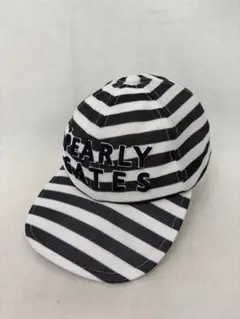 【PEARLY GATES】ストライプ　キャップ　スポーツ　ゴルフ　ホワイト