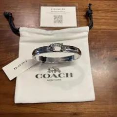 【新品未使用】COACH タビー エナメル ヒンジド バングル