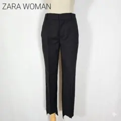 ZARA WOMAN センタープレスパンツ スラックス S(EUR36)ブラック