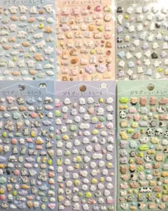 6枚セット ぷちぷにらいふしーる　　ぷくぷく 立体 まとめ売り シール ミニ