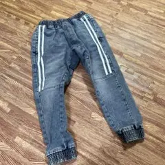 デニムカジュアルパンツ サイドストライプ付き