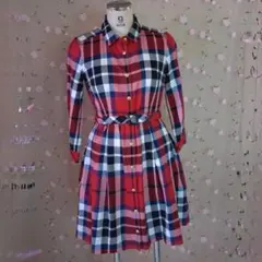 美品【ブルーレーベルクレストブリッジ】チェック シャツワンピース38