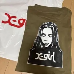 x-girl グラフィックTシャツ オリーブ