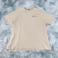 《One Way》 Tシャツ (M) カットソー　刺繍　ベージュ　トップス　ロゴ