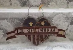 新品 未使用 カントリー雑貨 トールペイント GOD BLESS AMERICA