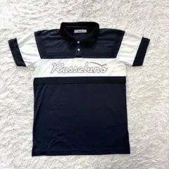 Russeluno ポロシャツ ネイビー ロゴ ゴルフ ウェア ストレッチのサムネイル