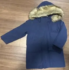 ユニクロ　ネイビー ファー付きコート　キッズ110cm