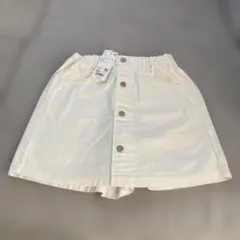 新品タグ付きUNIQLO KIDS オフホワイト デニムミニスコート 140