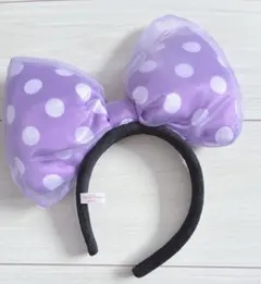 ミニーマウス 紫色 水玉 カチューシャ