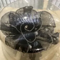 ブラックフラワーコサージュ